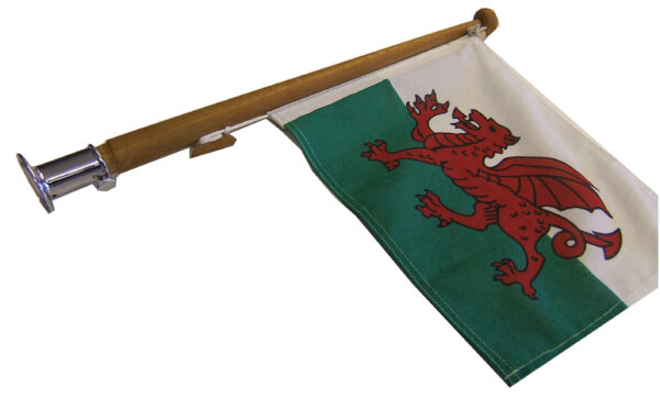 Flag Pole holder with Welsh flag