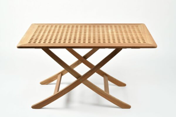 A foldable teak table, perfect for the garden