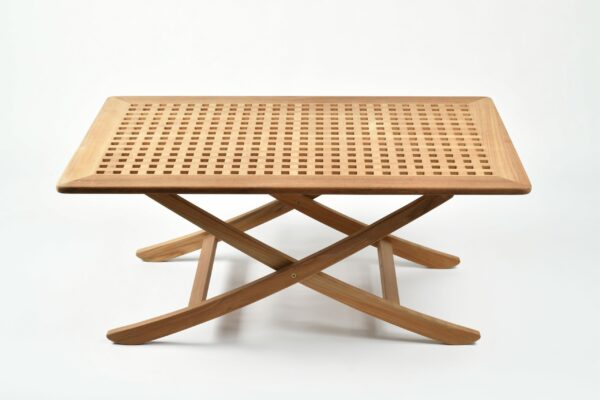 A foldable teak table, perfect for the garden